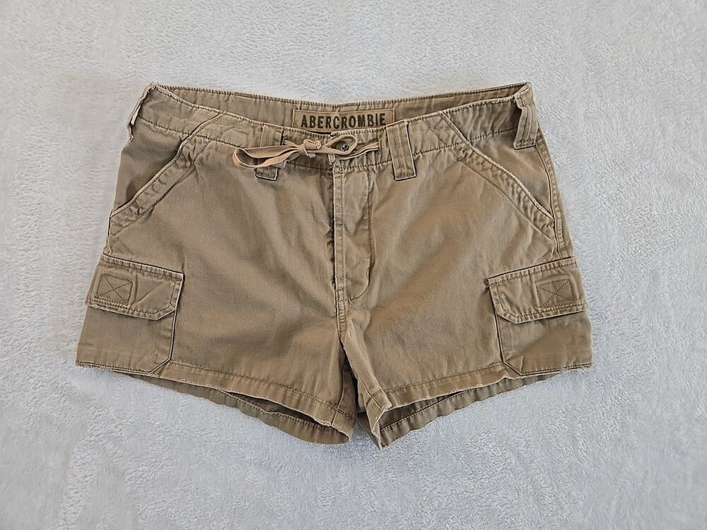 Abercrombie & Fitch Vtg Y2K Cargo Button Fly Mini Shorts Womans Sz Sm Gorpcore